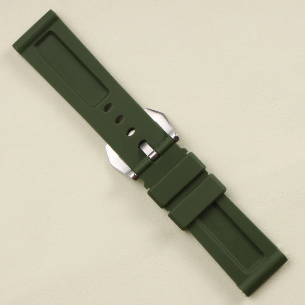 Panerai Olive Green Rubber Strap StrapMeister