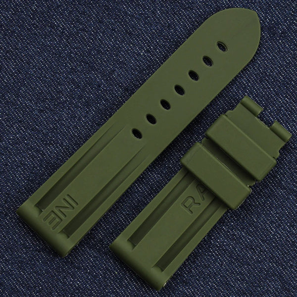 Panerai Olive Green Rubber Strap StrapMeister