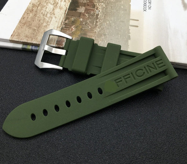 Panerai Olive Green Rubber Strap StrapMeister