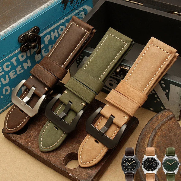 Panerai style Suede Leather Strap StrapMeister