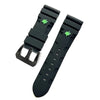 New design Panerai Submersible Rubber strap in black with green logo and black buckle