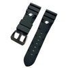 New design Panerai Submersible Rubber strap in black with white logo and black buckle