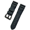 New design Panerai Submersible Rubber strap in black with black logo and black buckle