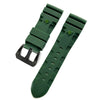 New design Panerai Submersible Rubber strap in green with logo and black buckle