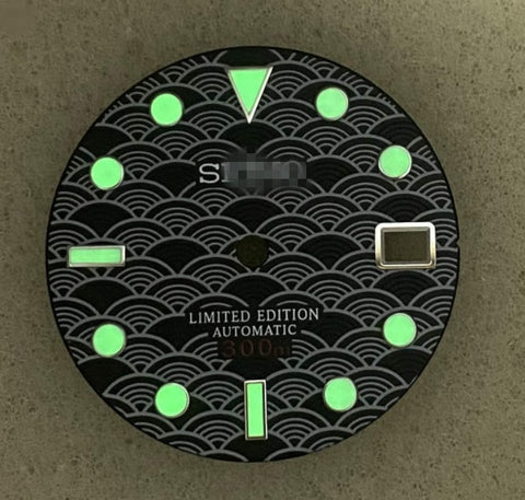 SKX007 28.5MM Green Luminous Watch Dial for NH35/36 Movement with S Logo - StrapMeister